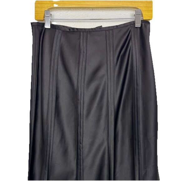 Vtg Tadashi Satin Sheer Maxi Skirt Size 10 Formal Flare Bottom Goth Vamp Witchy - Picture 3 of 11